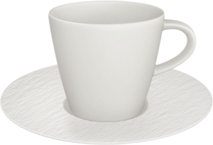 Taza y platillo de café Villeroy & Boch Manufacture Rock - Blanco - 160 ml