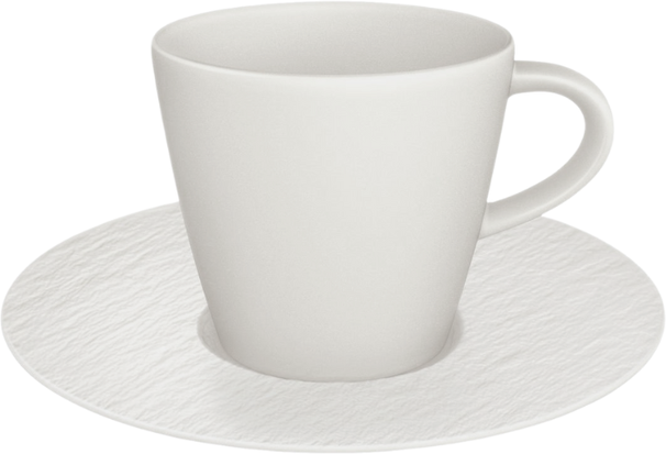 Taza y platillo de café Villeroy & Boch Manufacture Rock - Blanco - 160 ml