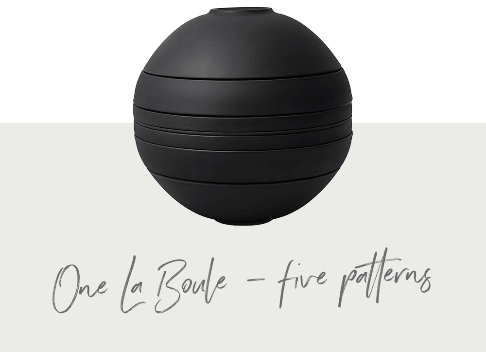 Set de vajilla Villeroy & Boch La Boule - Negro 7 piezas / 2 personas - 2x cuenco, 2x fuente, 2x plato universal, 1x fuente para servir