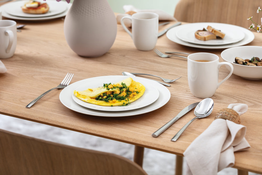 Villeroy & Boch Juego de vajilla For Me 16 piezas / 4 personas - 4 tazas con asa, 4 platos para cena, 4 platos para desayuno y 4 cuencos franceses
