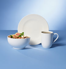 Villeroy & Boch Juego de vajilla For Me 16 piezas / 4 personas - 4 tazas con asa, 4 platos para cena, 4 platos para desayuno y 4 cuencos franceses