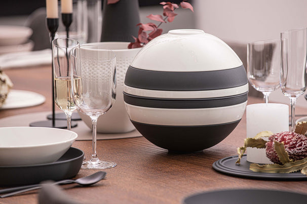 Set de vajilla Villeroy & Boch La Boule - Negro / Blanco 7 piezas / 2 personas - 2x cuenco, 2x fuente, 2x plato universal, 1x fuente para servir