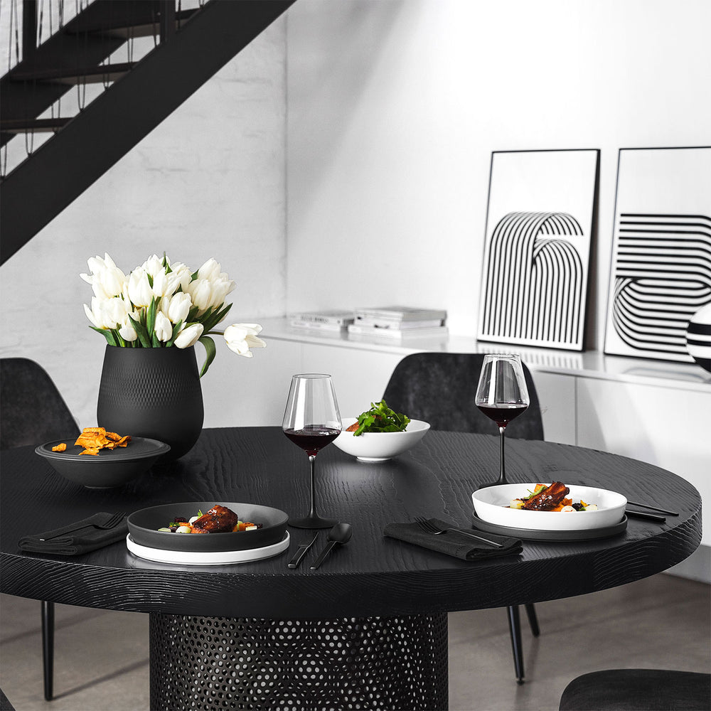 Set de vajilla Villeroy & Boch La Boule - Negro / Blanco 7 piezas / 2 personas - 2x cuenco, 2x fuente, 2x plato universal, 1x fuente para servir