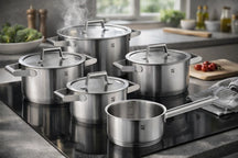 WMF juego de ollas Comfort Line 5 piezas incluye GRATIS Cookinglife utensilios de cocina set - olla ø 16, 20, 20 y 24 cm y cazo ø 16 cm