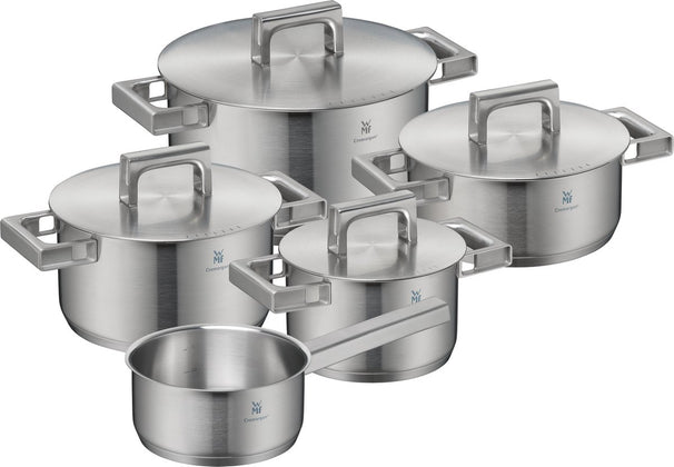 WMF Set de ollas Ultimate Cool 5 piezas - Acero inoxidable - Olla ø 16, 20, 20, 24 cm y cazo ø 16 cm