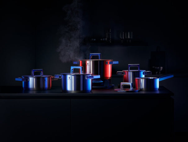 WMF Set de ollas Ultimate Cool 5 piezas - Acero inoxidable - Olla ø 16, 20, 20, 24 cm y cazo ø 16 cm