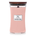 WoodWick Vela aromática Grande Pressed Blooms & Patchouli - 18 cm / ø 10 cm - Vela aromática en vaso - Mecha de madera