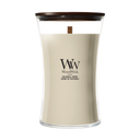 WoodWick Vela Aromática Grande Patchouli Crème - 18 cm / ø 10 cm - Vela Aromática en Vidrio - Mecha de Madera