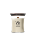 WoodWick Vela Aromática Mediana Patchouli Crème - 11 cm / ø 10 cm - Vela Aromática en Vidrio - Pabilo de Madera