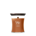 WoodWick Vela Aromática Mediana Saffron Smoke - 11 cm / ø 10 cm - Vela Aromática en Vidrio - Mecha de Madera