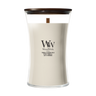 WoodWick Vela Aromática Grande Tonka & Leche de Almendra - 18 cm / ø 10 cm - Vela Aromática en Vidrio - Mecha de Madera