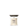 WoodWick Mini Vela Aromática Vainilla & Sal Marina - 8 cm / ø 7 cm - Vela Aromática en Vidrio - Mecha de Madera