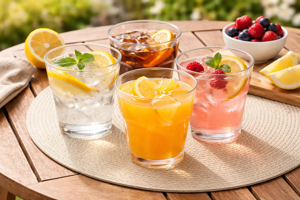 Cookinglife Vasos de Agua de Plástico Apilables - CampVibe - Exterior - Irrompibles - 275 ml - 4 piezas