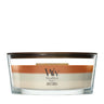 WoodWick Vela Aromática Ellipse Trilogy Vanilla Embers - 9 cm / 19 cm - Vela Aromática en Vidrio - Pabilo de Madera