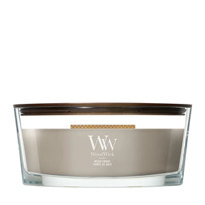WoodWick Vela Aromática Ellipse Wood Smoke - 9 cm / 19 cm - Vela Aromática en Vidrio - Mecha de Madera