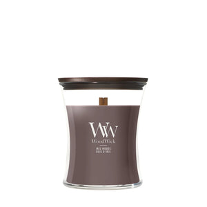 WoodWick Vela Aromática Mediana Iris Woods - 11 cm / ø 10 cm - Vela Aromática en Vidrio - Mecha de Madera