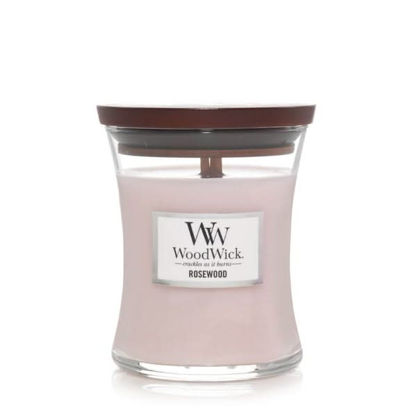 Vela aromática WoodWick Mediana Palo de Rosa - 11 cm / ø 10 cm - Vela aromática en vidrio - Mecha de madera