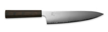 Yaxell Cuchillo de chef Hana 20 cm - Acero inoxidable de 3 capas - mango de madera Pakkah marrón oscuro