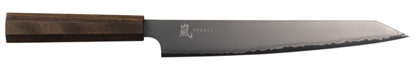 Cuchillo para carne Yaxell Hana 23 cm - acero inoxidable de 3 capas - mango de madera de pakka marrón oscuro