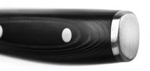 Cuchillo de chef Yaxell Ran con huecos antiadherentes 20 cm - acero damasco inoxidable de 69 capas - mango de Micarta canvas