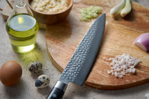 Cuchillo de chef Yaxell Zen 20 cm - acero damasco inoxidable de 37 capas - mango de Micarta canvas