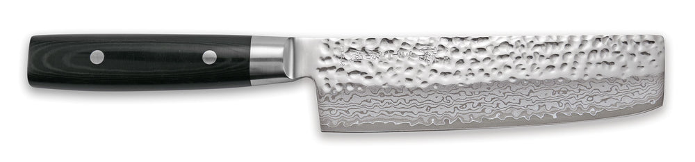 Cuchillo Nakiri Yaxell Zen 16.5 cm - acero damasco inoxidable de 37 capas - mango de Micarta canvas