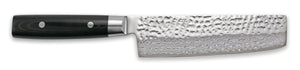Cuchillo Nakiri Yaxell Zen 16.5 cm - acero damasco inoxidable de 37 capas - mango de Micarta canvas