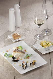 BonBistro Platos para pasteles Yong Squito 16 x 16 cm - Blanco - 6 piezas