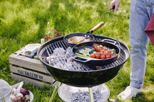Sartén parrilla / plancha Alva Nori ø 28 cm + asas de cuero gratis - apta para todas las fuentes de calor - capa antiadherente esmaltada