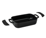 Fuente para horno / bandeja para asar Alva de hierro fundido Nori + asas de cuero gratis - 30 x 21 x 8.2 cm - capa antiadherente esmaltada