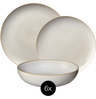 Set de vajilla ASA Selection Saisons - Arena 18 piezas / 6 personas - 6 platos de cena, 6 platos de desayuno y 6 cuencos