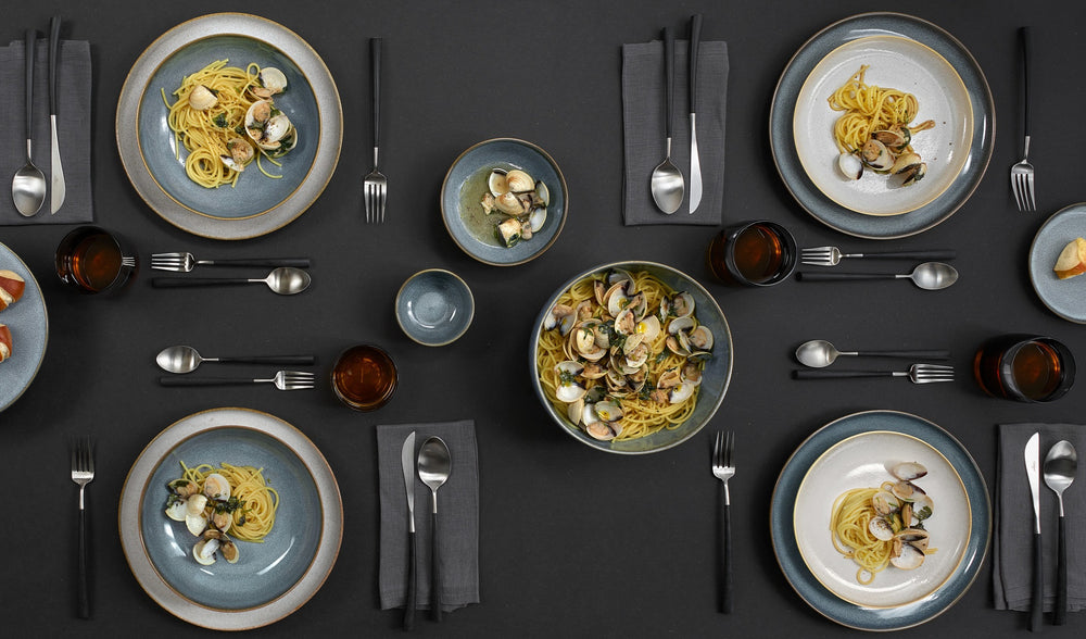 Set de vajilla ASA Selection Saisons - Denim 18 piezas / 6 personas - 6 platos de cena, 6 platos de desayuno y 6 cuencos