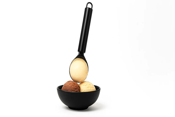 Cookinglife Cuchara para helado - Cuchara para nieve - Negro 19.5 cm