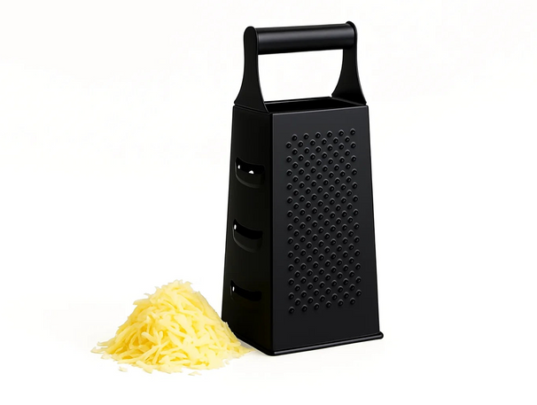 Cookinglife Rallador torre - Rallador de cuatro caras - Negro - 8 x 11 x 24 cm