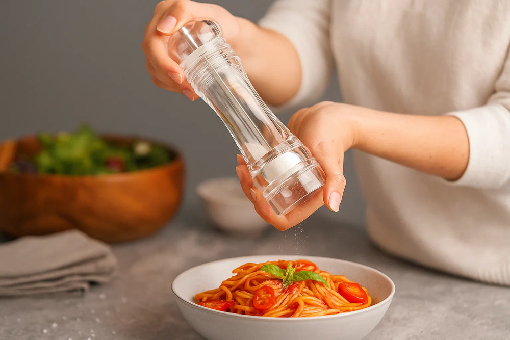 Set de molinillos de pimienta y sal Cookinglife Rocca transparente - 21.5 cm