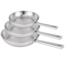 Set de sartenes Beka Cicla de acero inoxidable 3 piezas ø 20, 24 y 28 cm - apto para todas las fuentes de calor - sin revestimiento antiadherente