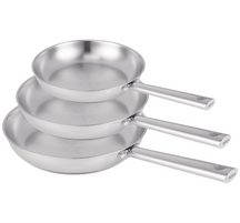Set de sartenes Beka Cicla de acero inoxidable 3 piezas ø 20, 24 y 28 cm - apto para todas las fuentes de calor - sin revestimiento antiadherente