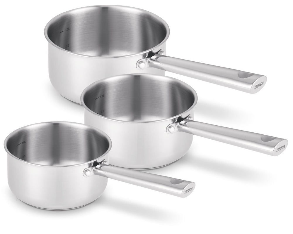 Set de cacerolas Beka Cicla de acero inoxidable 3 piezas ø 16, 18 y 20 cm - apto para todas las fuentes de calor