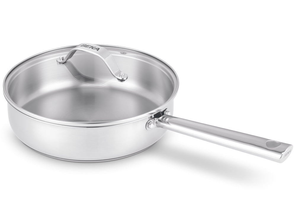 Sartén para guisos / Sartén para saltear con tapa de vidrio Cicla ø 24 cm - apto para todas las fuentes de calor - sin capa antiadherente