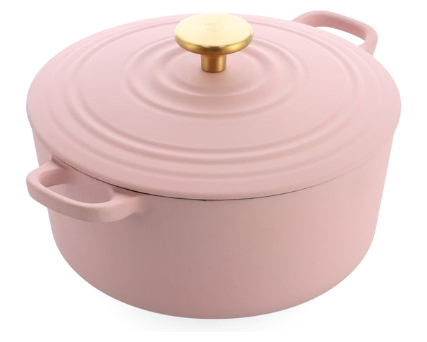 BK Cocotte Bourgogne Blush Pink de Hierro Fundido ø 24 cm / 4,2 litros - revestimiento antiadherente esmaltado