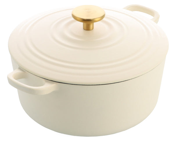 BK Cocotte Bourgogne Cream White de Hierro Fundido ø 24 cm / 4,2 litros - revestimiento antiadherente esmaltado