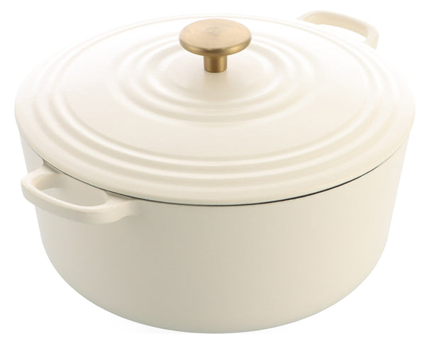 BK Cocotte Bourgogne Cream White de Hierro Fundido ø 28 cm / 6,7 litros - revestimiento antiadherente esmaltado