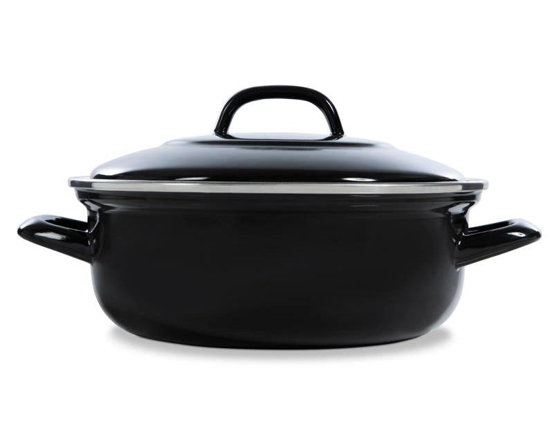 BK Braadpan Fortalit Emaille Zwart ø 20 cm / 1.4 Liter - zijaanzicht