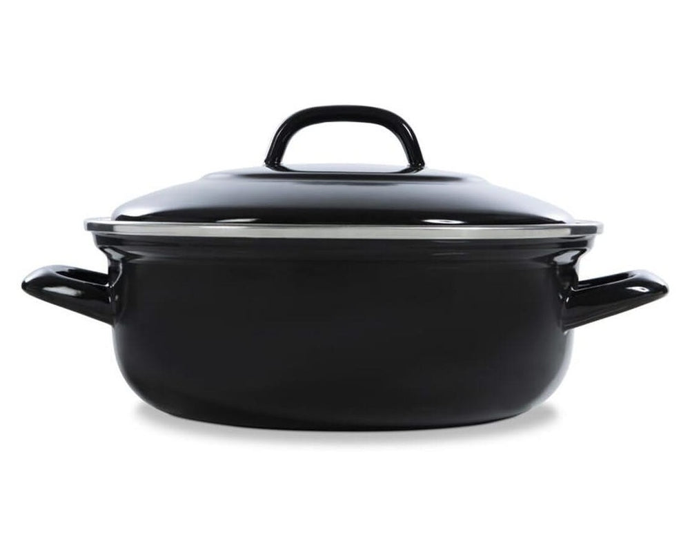 BK Braadpan Fortalit Emaille Zwart ø 22 cm / 2 Liter - zijaanzicht