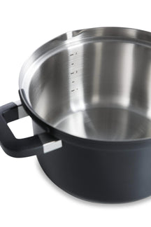 Set de ollas BK Flow Cool Negro 4 piezas - Acero inoxidable - Olla de cocina ø 16, 18, 20 cm y cazo ø 16 cm