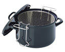 BK Olla para freír con cesta Fortalit Esmaltada Negra ø 24 cm / 3 litros