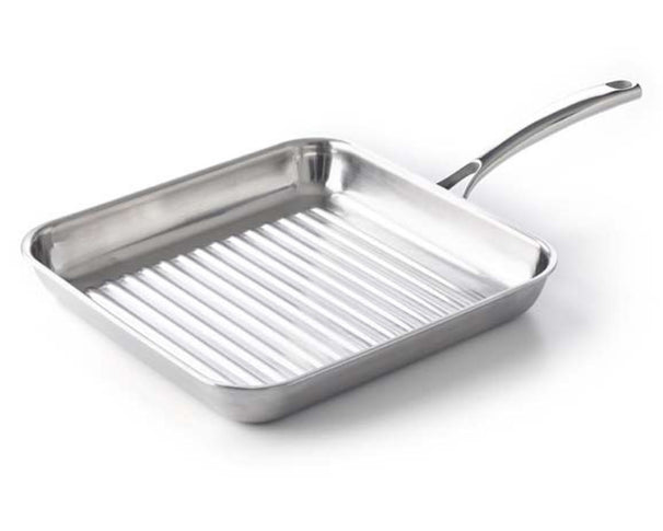 BK Sartén grill Superior Tri-Ply Acero Inoxidable 28 x 28 cm - sin revestimiento antiadherente
