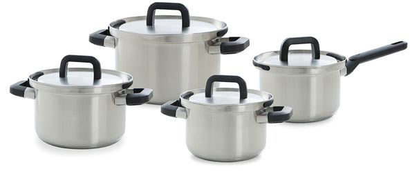 BK Batería de cocina Flow Cool Acero Inoxidable 4 piezas - Ollas ø 16, 18 & 20 cm & Cazo ø 16 cm