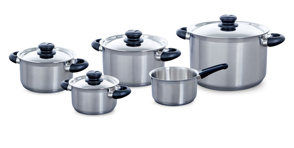 BK Batería de cocina Karaat+ Acero Inoxidable 5 piezas - Ollas ø 16, 18 & 20 cm, Cazo ø 16 cm & Olla para sopa ø 24 cm