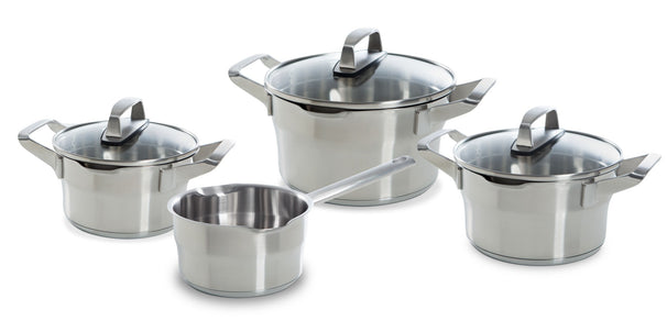 BK Batería de cocina Premium+ Acero Inoxidable 4 piezas - Ollas ø 16, 18 & 20 cm & Cazo ø 16 cm